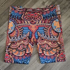 Vision Lab Sz M Colorful Patterned Leggings